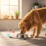 Chien qui boit beaucoup d'eau dans sa gamelle, signe possible de polydipsie